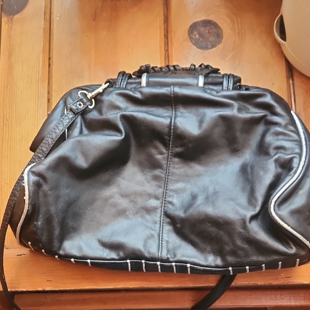 Black and Silver Clutch with Metallic Embellishments - Picture 4 of 5